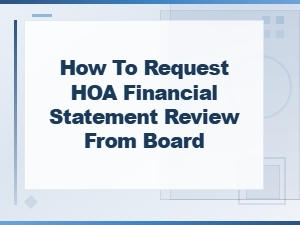 How to Request an Hoa Financial Statement Review