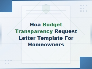 Hoa Budget Transparency Letter Template for Homeowners