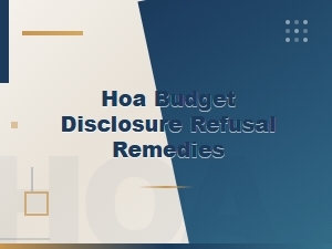 Remedies When Your Hoa Refuses Budget Disclosure