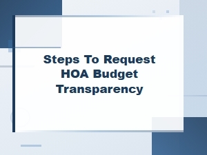 Requesting Budget Transparency From Your Hoa