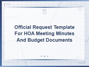 Hoa Meeting Minutes and Budget Request Template