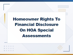 Your Right to Hoa Special Assessment Financial Disclosure