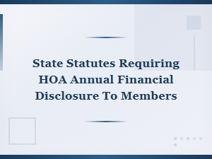 State Laws on Hoa Annual Financial Disclosure